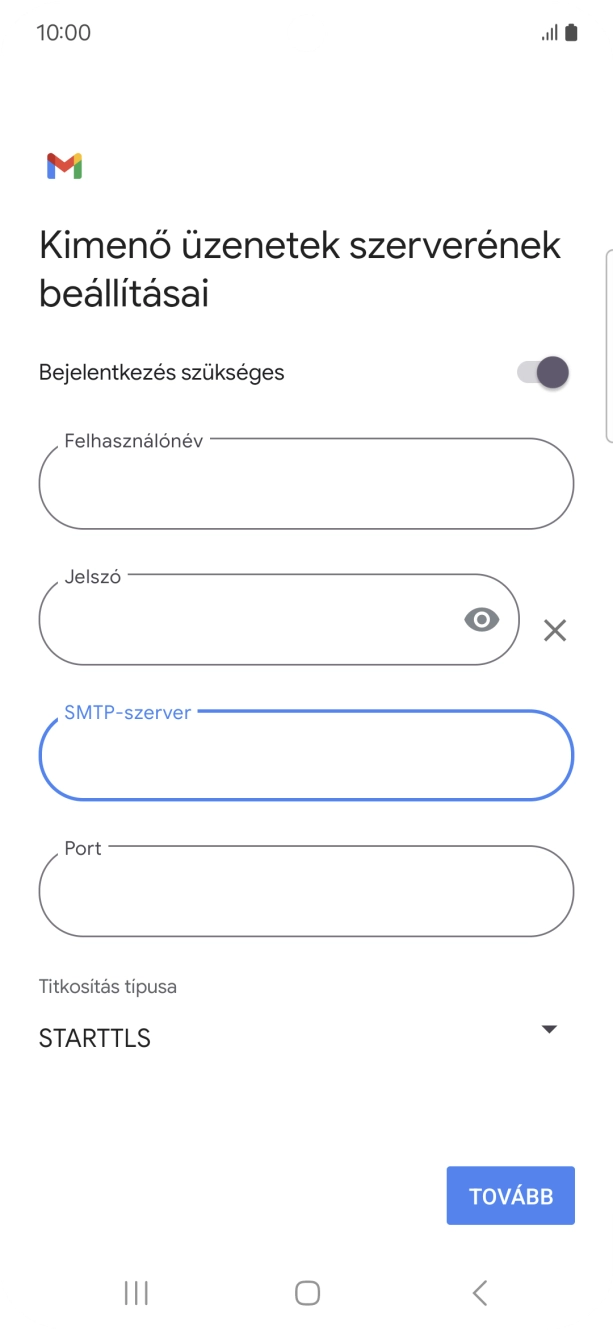 Kattints a „Port” alatti mezőre, és írd be a következőt: 587.