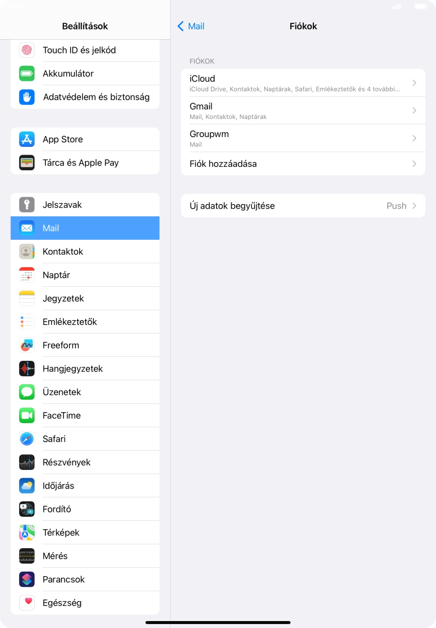 Kattints az imént létrehozott e-mail-fiók nevére.