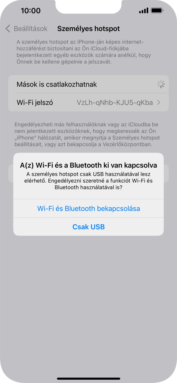 Amennyiben ki van kapcsolva a Wi-Fi, válaszd a Wi-Fi és Bluetooth bekapcsolása lehetőséget. Amennyiben ki van kapcsolva a Wi-Fi, válaszd a Wi-Fi és Bluetooth bekapcsolása lehetőséget.