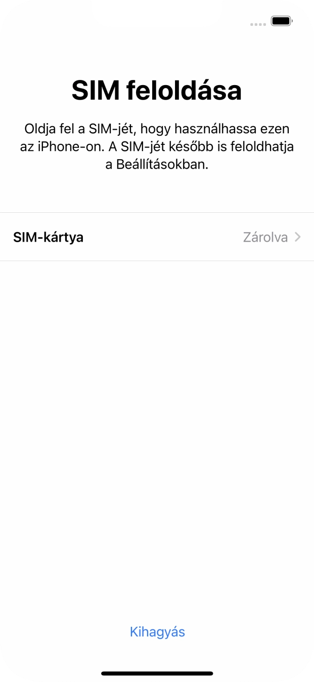 Válaszd a SIM-kártya lehetőséget. Válaszd a SIM-kártya lehetőséget.