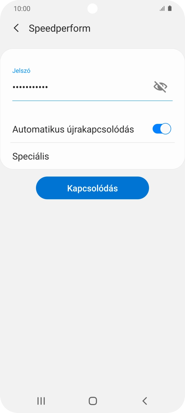 Írd be a Wi-Fi hálózatodhoz tartózó jelszót, és válaszd a Kapcsolódás lehetőséget.