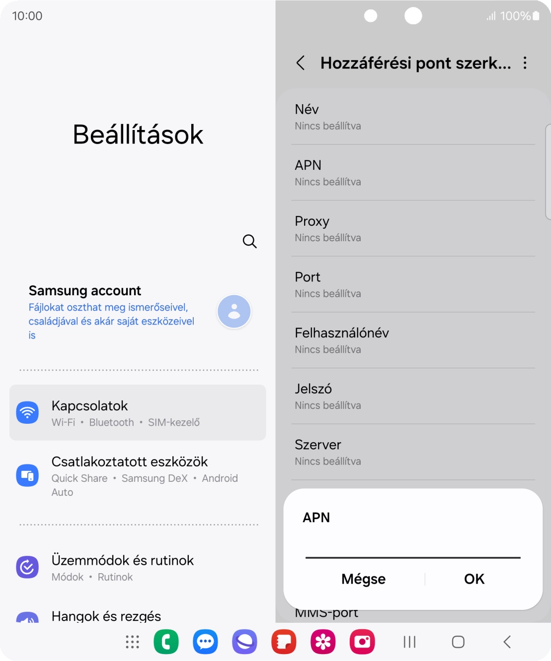 Amennyiben előfizetésed van, írd be azt, hogy mms.vodafone.net, és válaszd az OK lehetőséget.