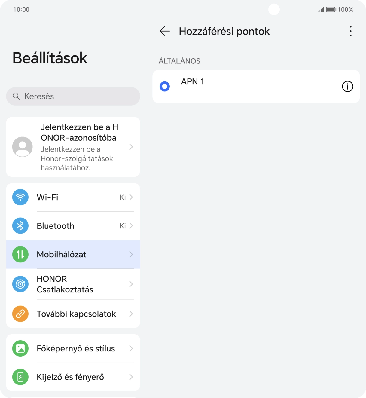 Kattints a menü ikonra.
