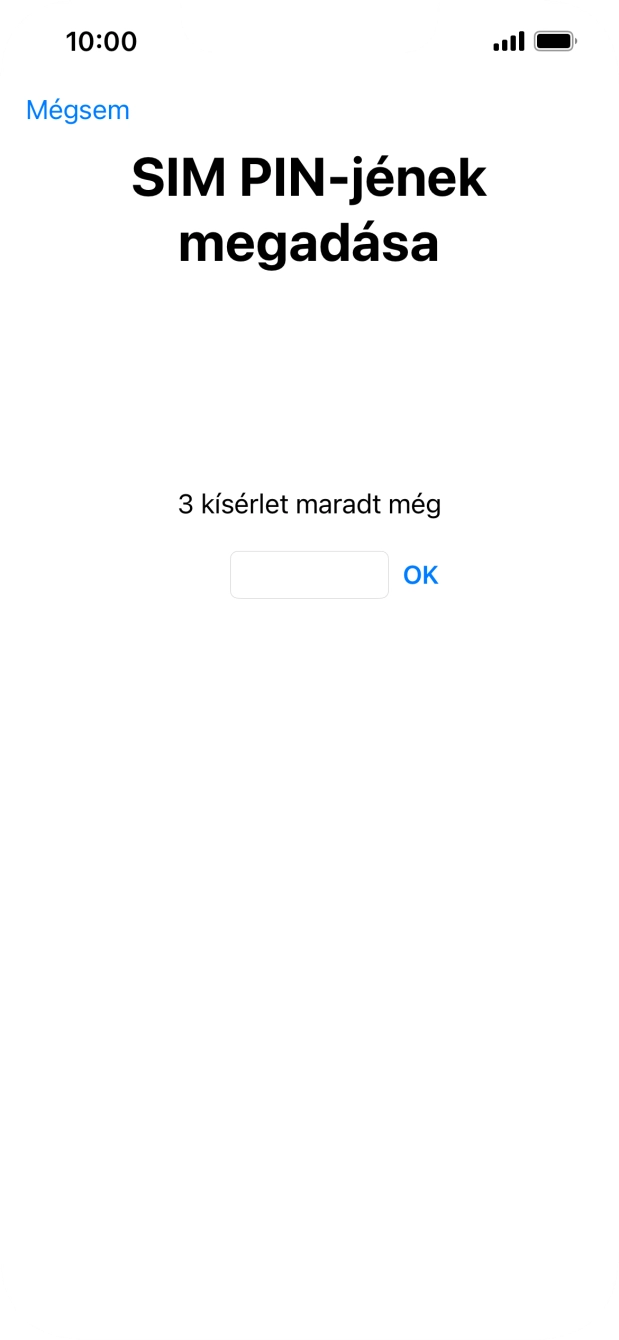 Amennyiben a SIM-kártyád zárolva van, írd be a PIN-kódodat, és válaszd az OK lehetőséget.