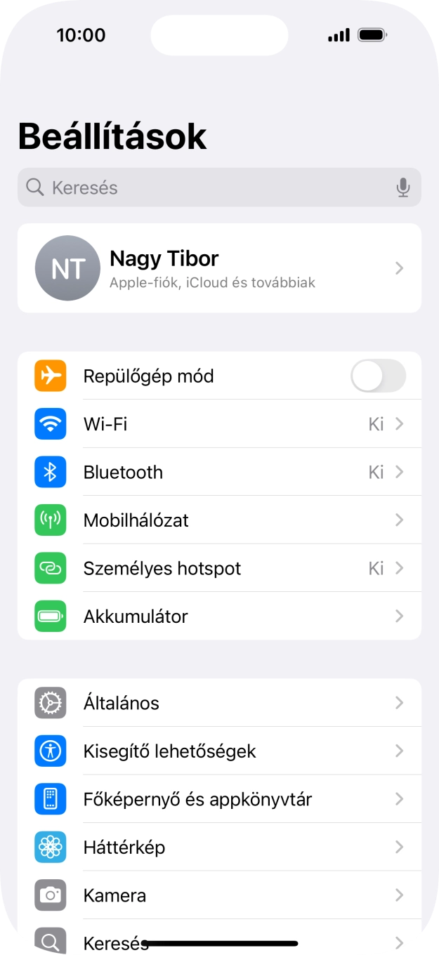 Válaszd a Mobihálózat lehetőséget.