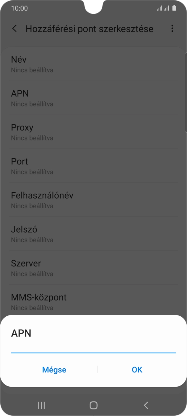 Amennyiben előfizetésed van, írd be azt, hogy mms.vodafone.net, és válaszd az OK lehetőséget.