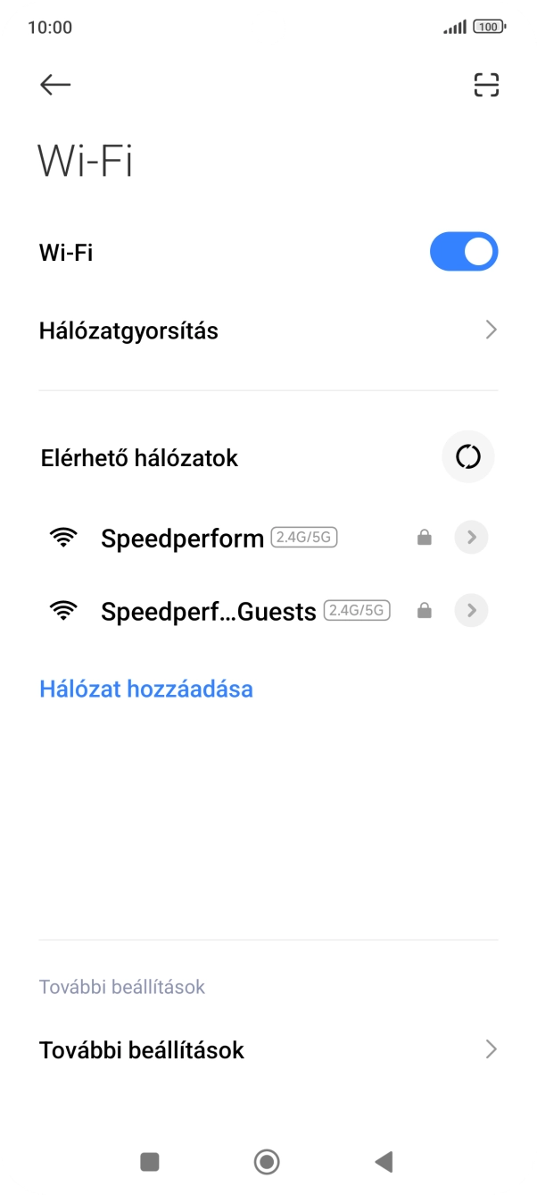 Válaszd ki a kívánt Wi-Fi hálózatot.