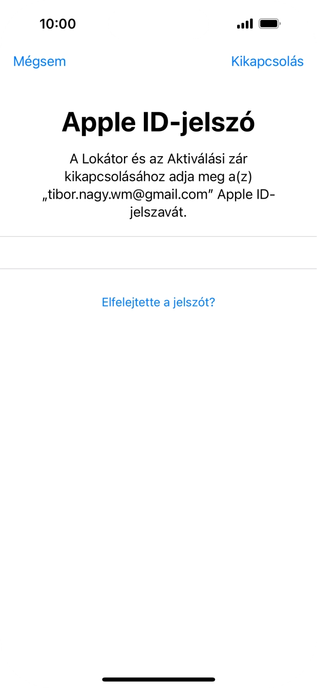 Válaszd a Kikapcsolás lehetőséget.