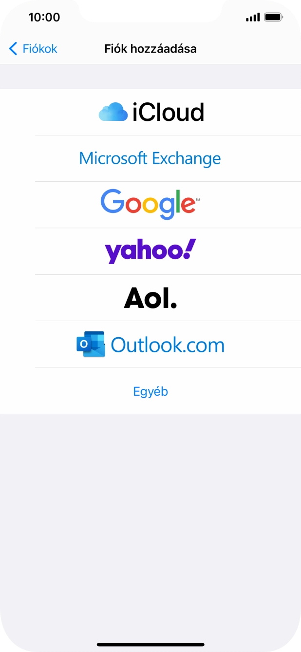Válaszd az Egyéb lehetőséget.
