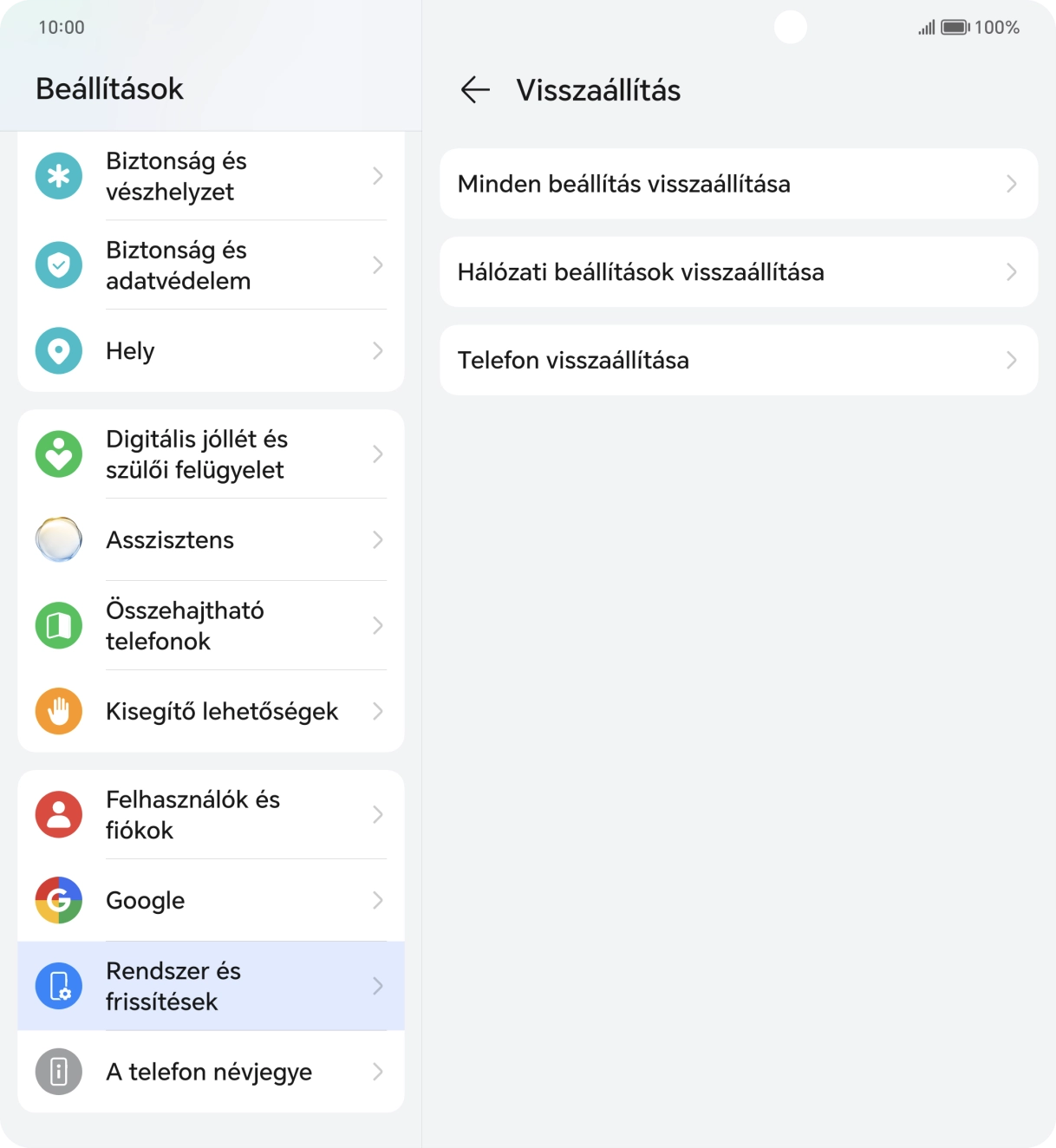 Válaszd a Telefon visszaállítása lehetőséget.