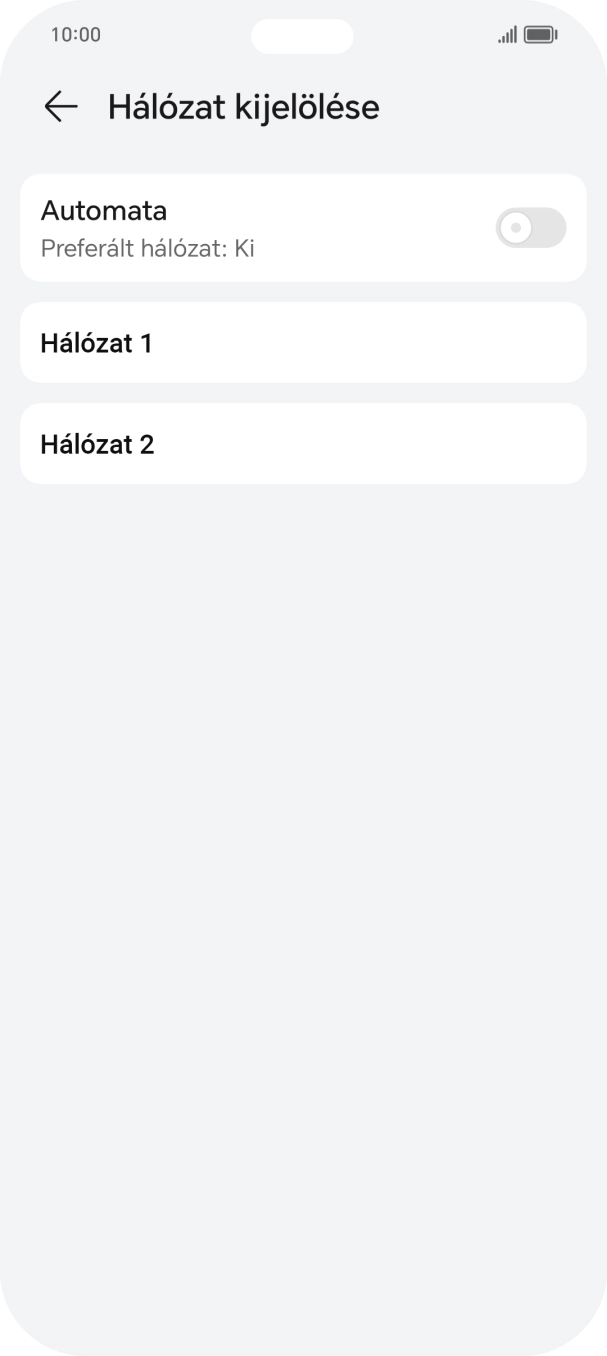 Válaszd ki a kívánt hálózatot.