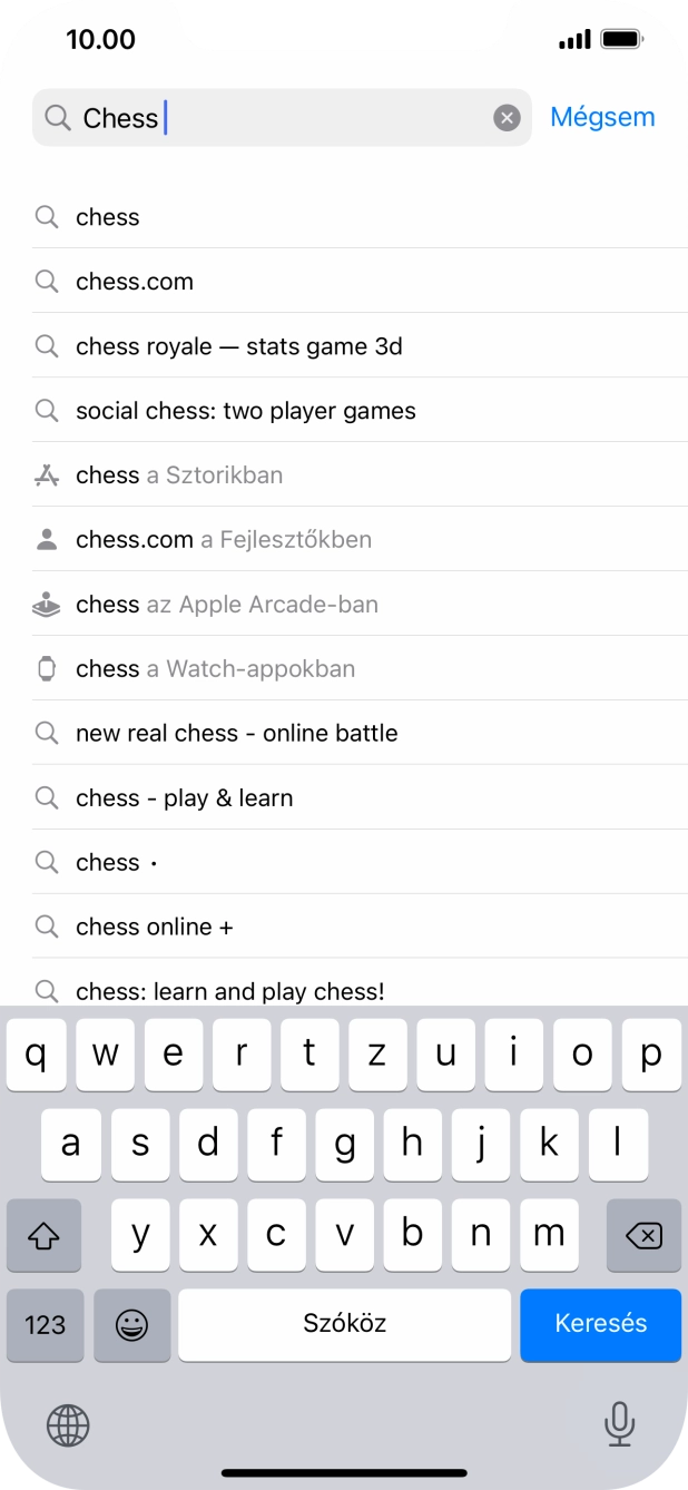 Válaszd a Keresés lehetőséget.