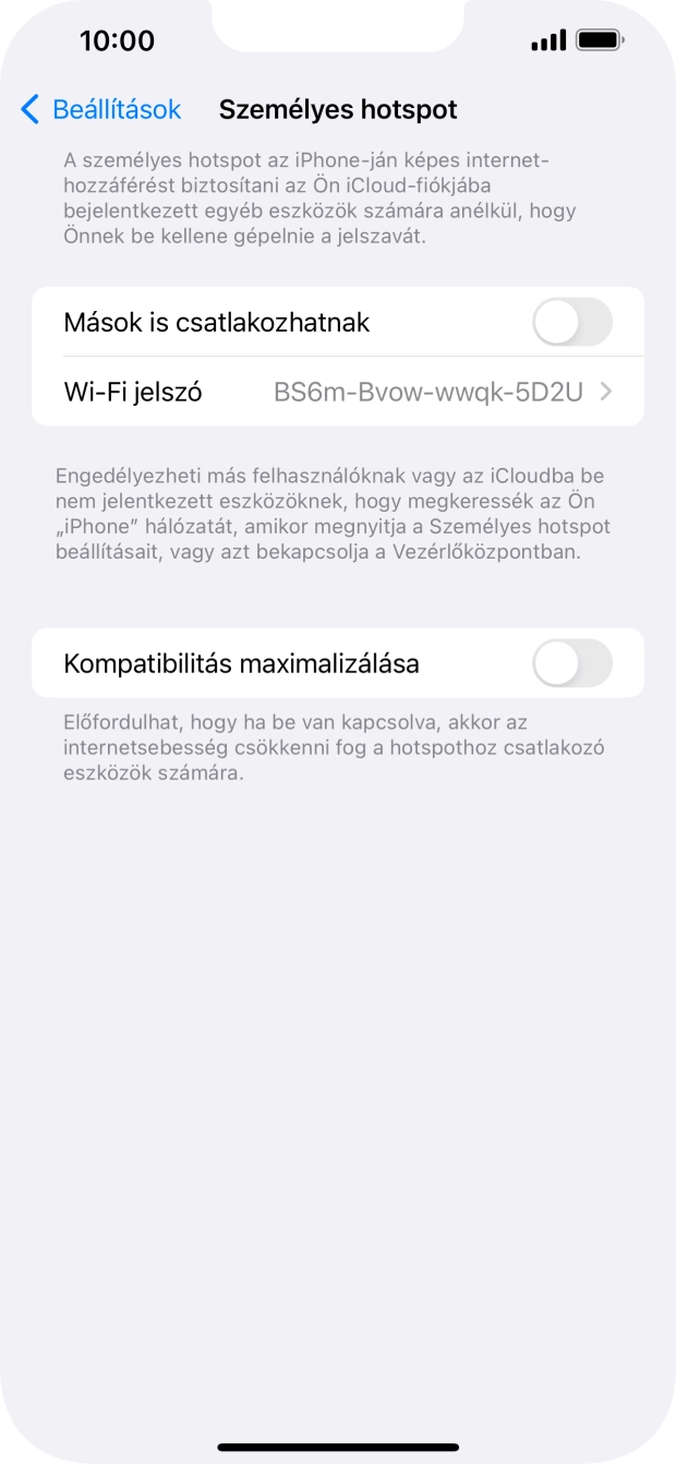 Kattints a Wi-Fi jelszó mezőre, és írd be a kívánt jelszót.