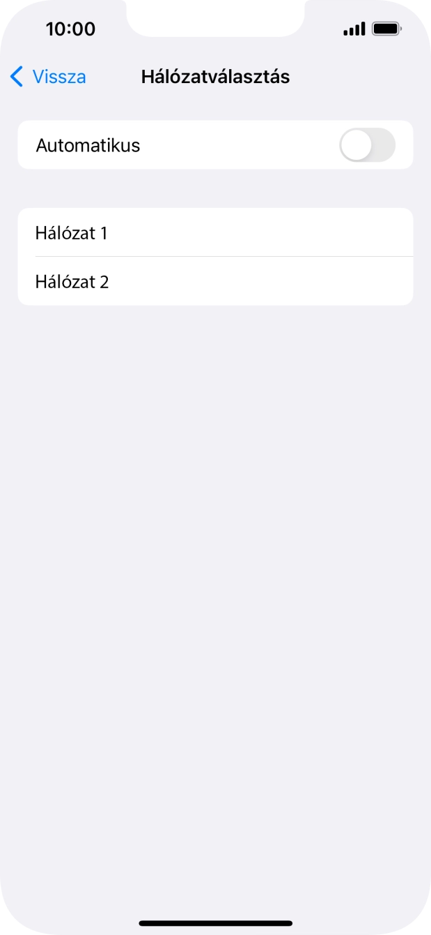 Ha kikapcsolod a funkciót, válaszd a kívánt hálózatot.