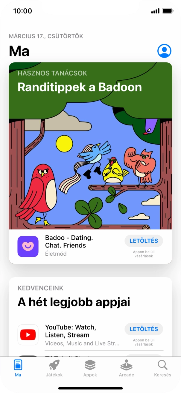 Válaszd a Keresés lehetőséget. Válaszd a Keresés lehetőséget.