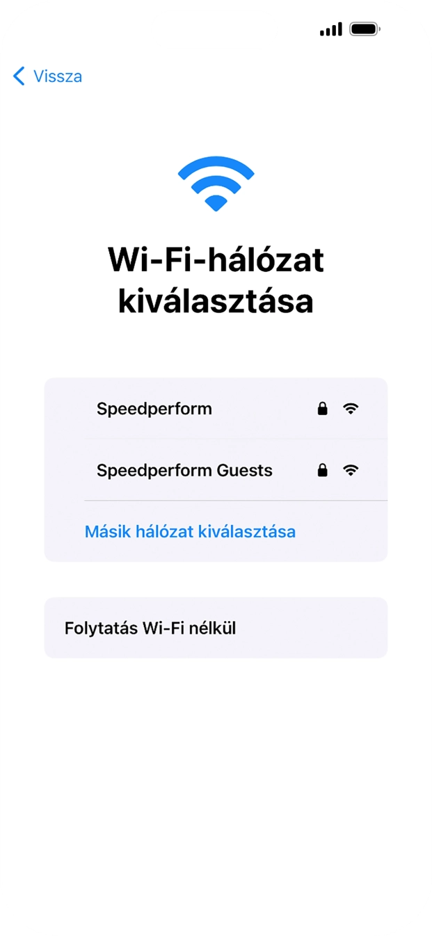 Válaszd ki a kívánt Wi-Fi hálózatot.