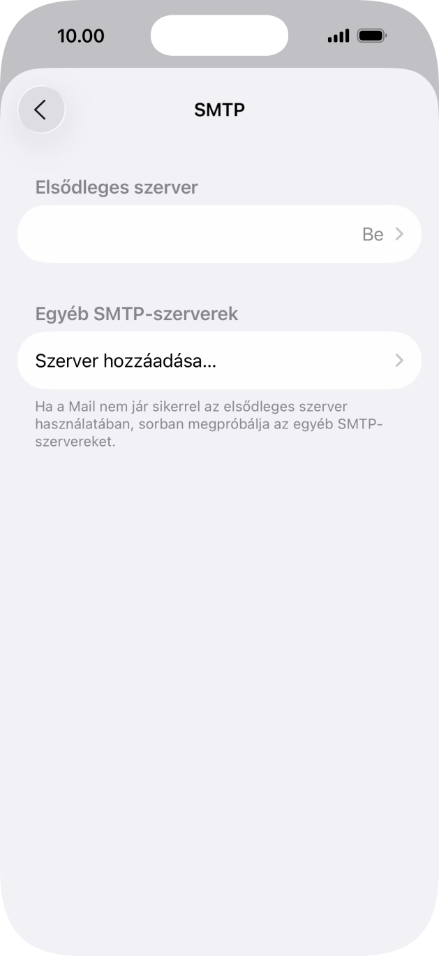 Kattints az „Elsődleges szerver” alatti mezőre.