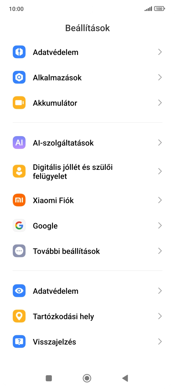 Válaszd a További beállítások lehetőséget.