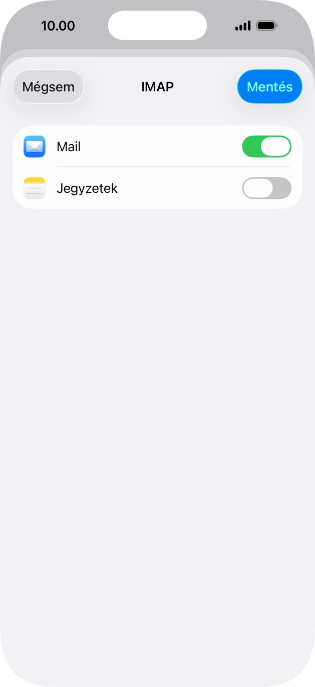 Válaszd a Mentés lehetőséget. Beállította a rendszer az e-mail-fiókodat. Amennyiben további beállításokat kívánsz alkalmazni a bejövő és kimenő szerverhez, az alábbi lépésekkel folytasd.