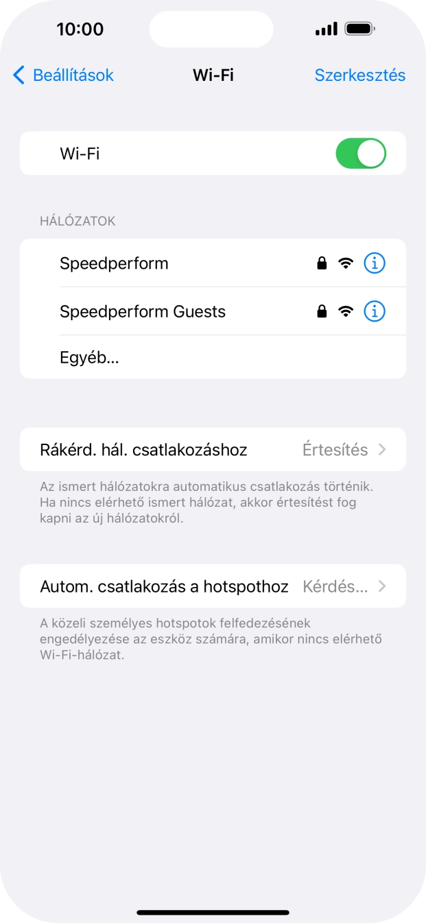 Kattints a kívánt Wi-Fi hálózatra, és írd be a Wi-Fi hálózathoz tartózó jelszót. Kattints a kívánt Wi-Fi hálózatra, és írd be a Wi-Fi hálózathoz tartózó jelszót.