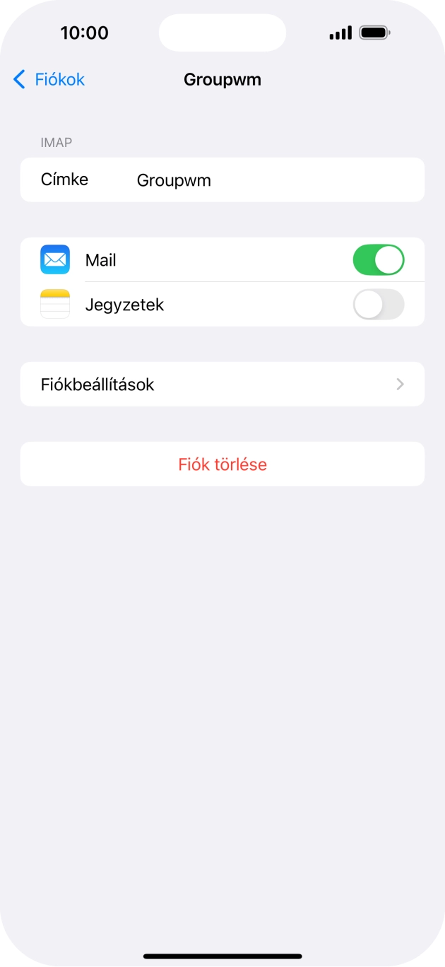 Válaszd a Fiókbeállítások lehetőséget.