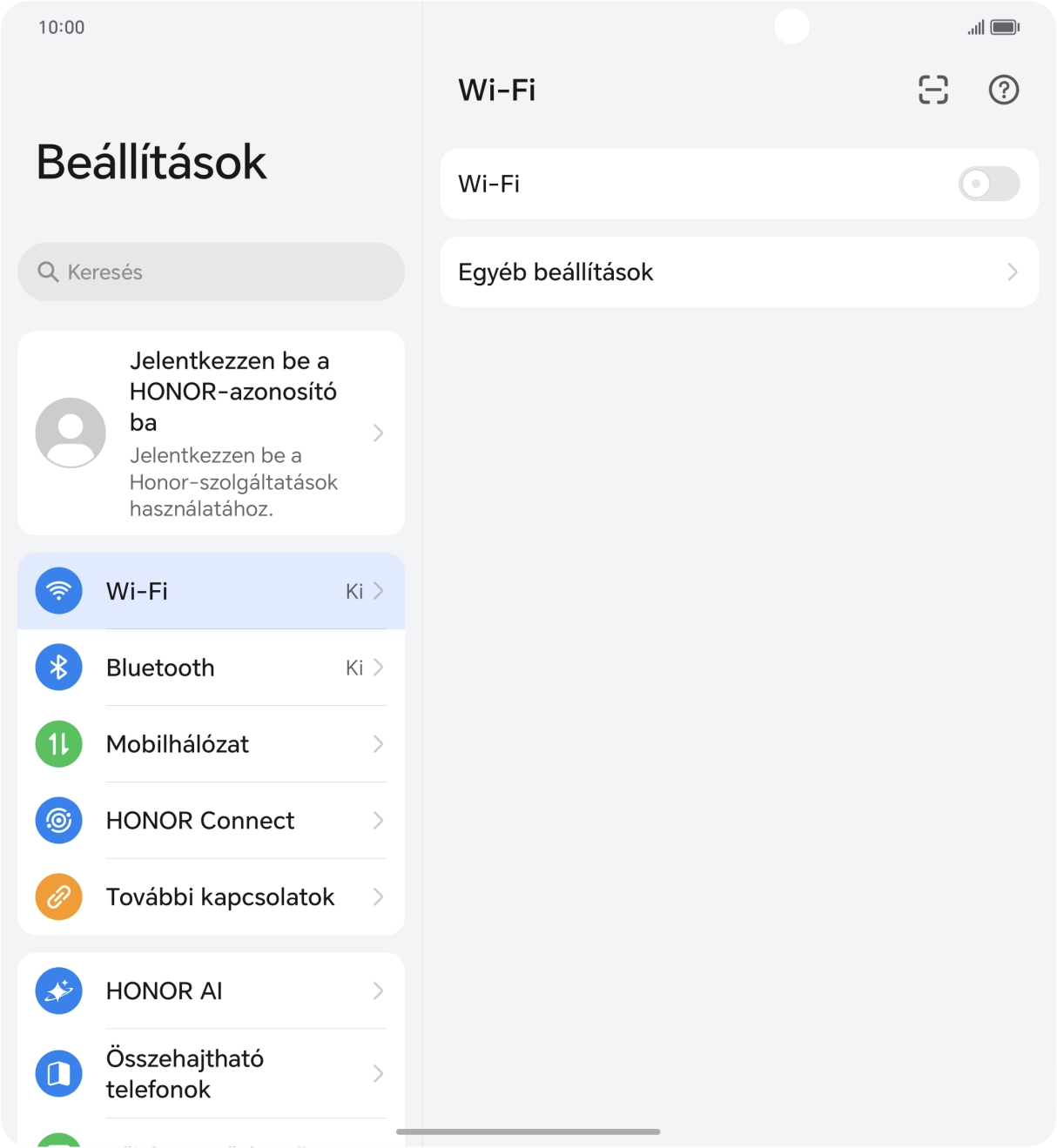 Válaszd a Bluetooth lehetőséget.
