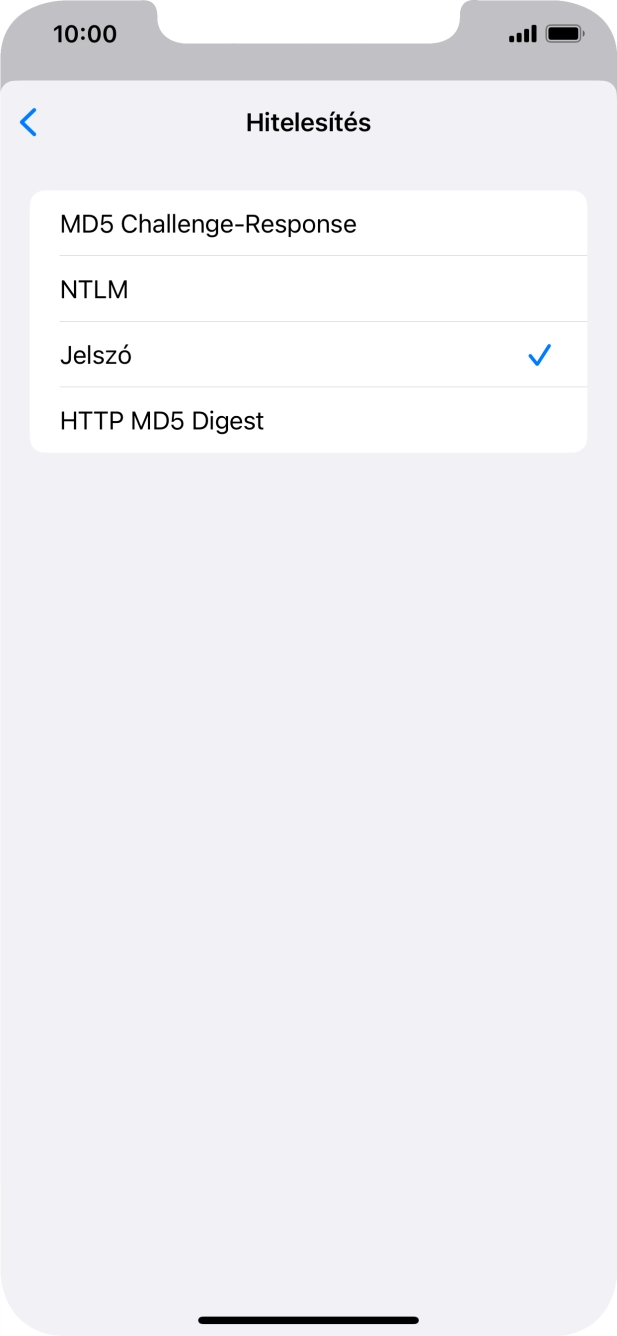 Válaszd a Jelszó lehetőséget.