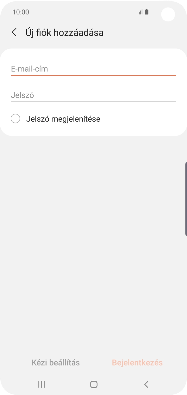 Kattints az E-mail-cím mezőre, és írd be az e-mail címedet.