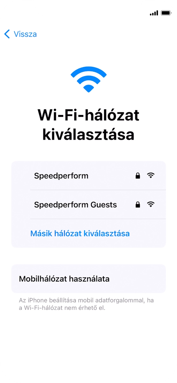 Válaszd ki a kívánt Wi-Fi hálózatot.