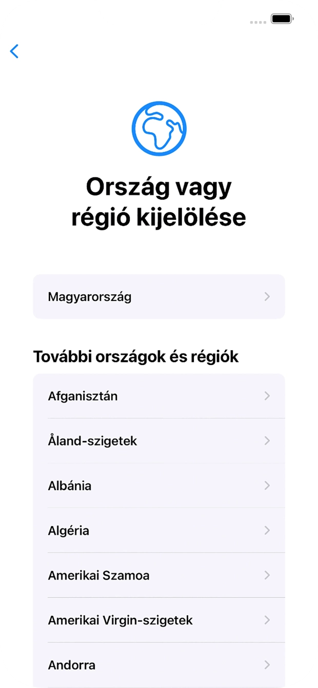 Válaszd ki a kívánt országot vagy régiót.