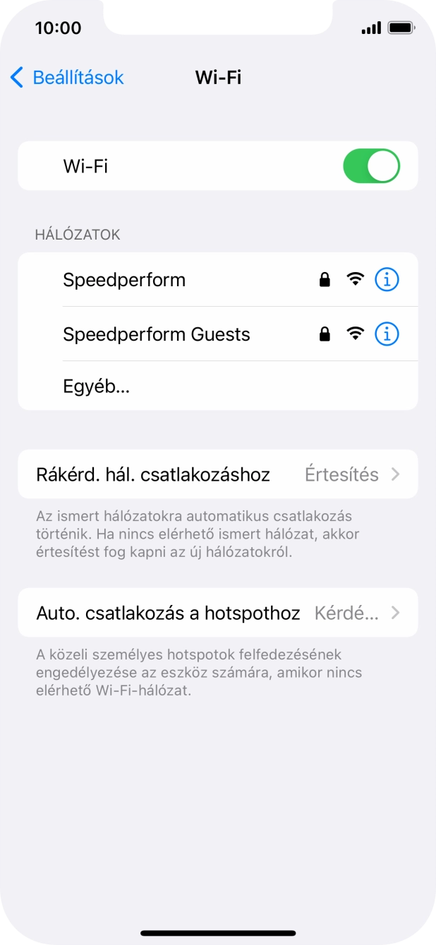 Kattints a kívánt Wi-Fi hálózatra, és írd be a Wi-Fi hálózathoz tartózó jelszót.