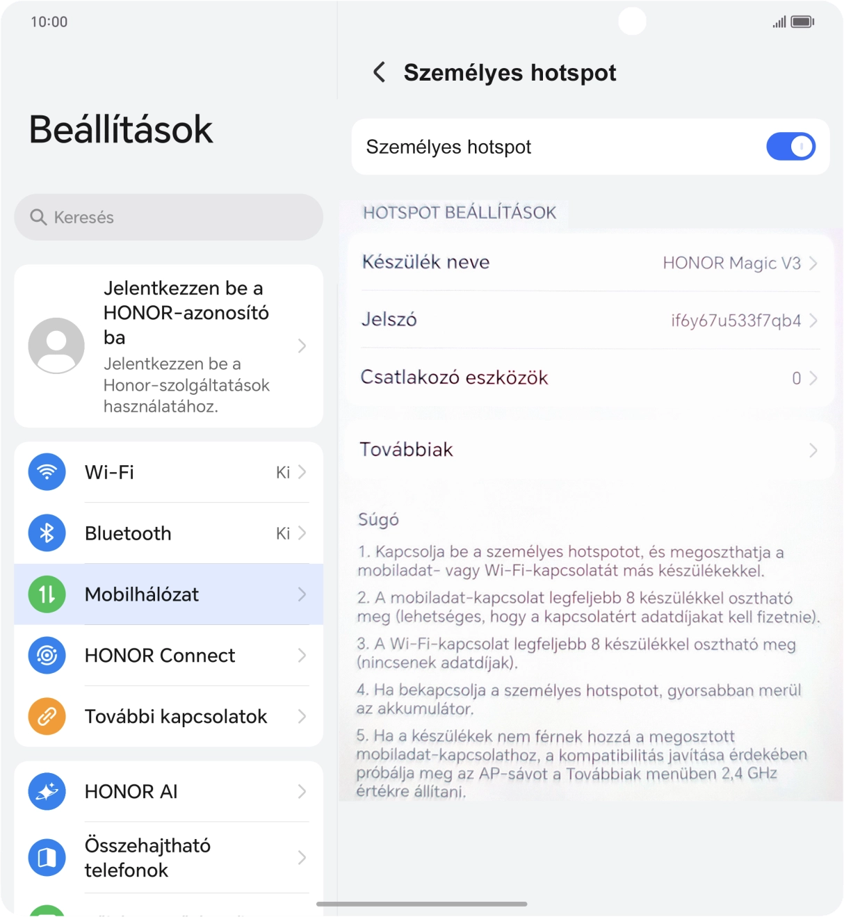 Kattints a Jelszó mezőre, és írd be a kívánt jelszót.