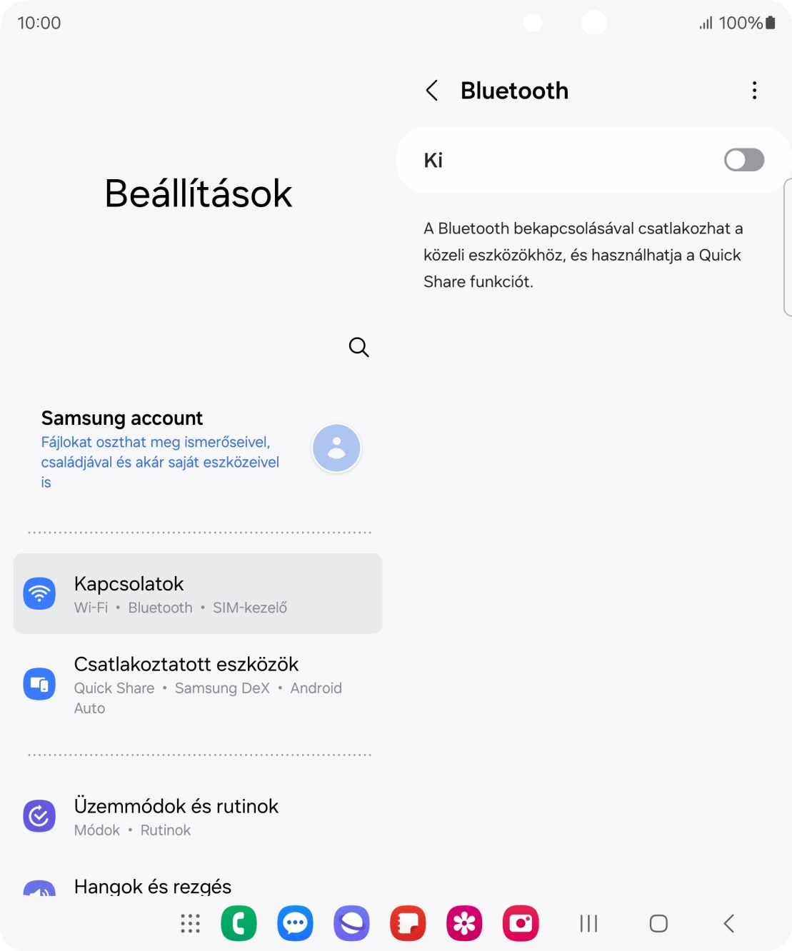 Kattints a csúszkára a funkció bekapcsolásához.