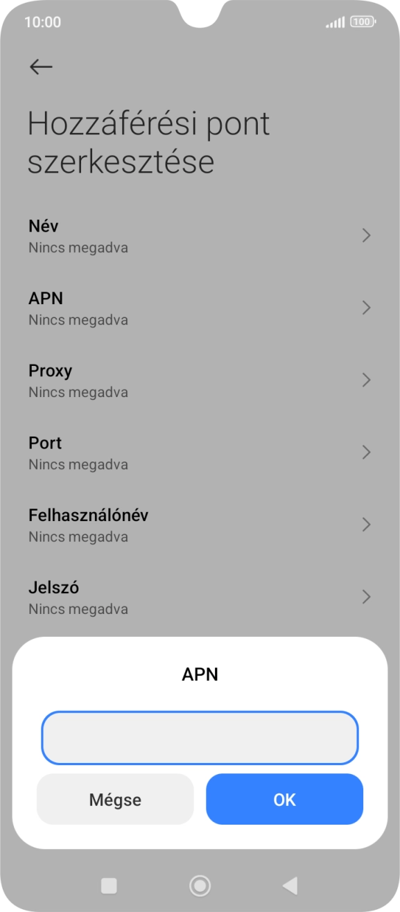 Amennyiben előfizetésed van, írd be azt, hogy mms.vodafone.net, és válaszd az OK lehetőséget.