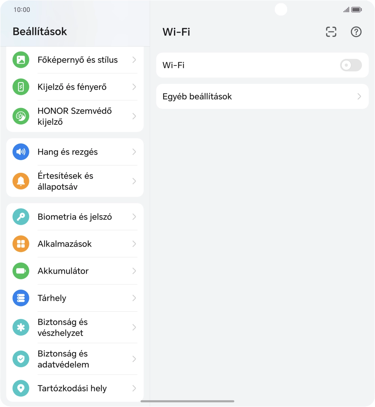 Válaszd a Biztonság és adatvédelem lehetőséget.