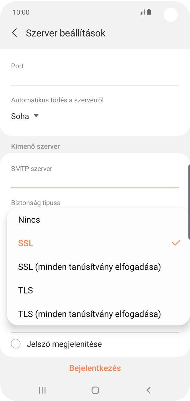 Válaszd a Nincs lehetőséget.