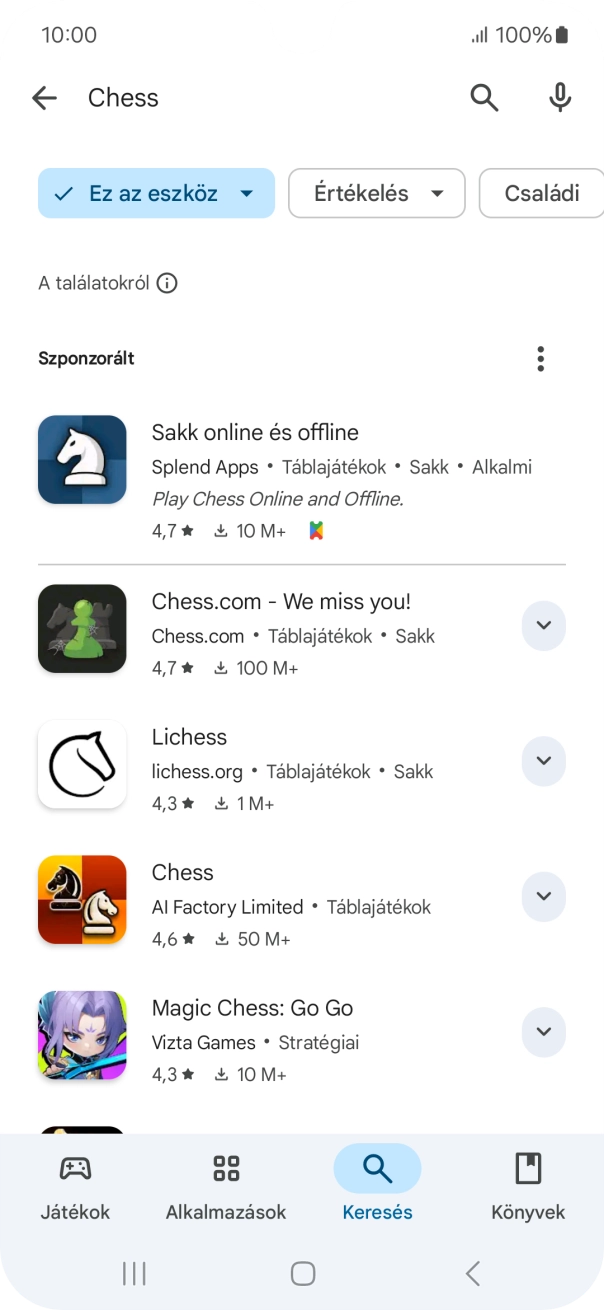 Kattints a kívánt alkalmazásra.