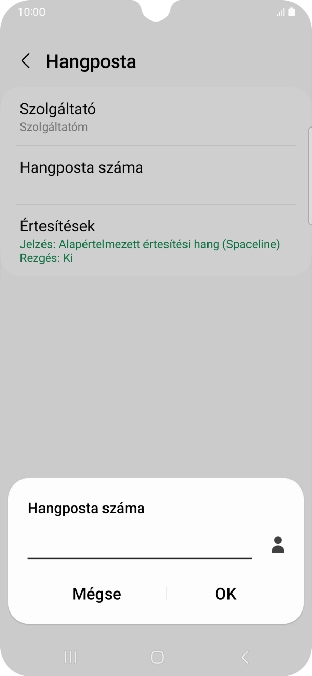 Írd be azt, hogy +36709090999, és válaszd az OK lehetőséget.