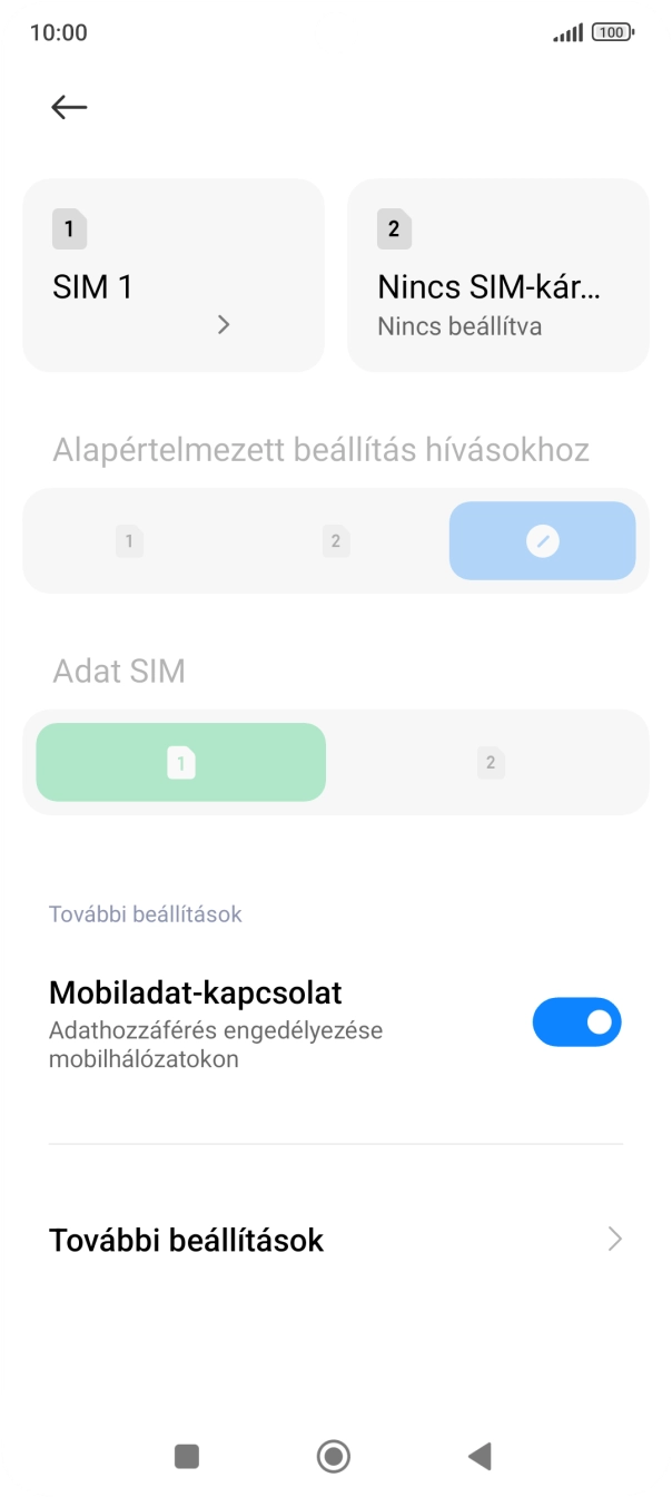 Válaszd a SIM-kártya nevét.
