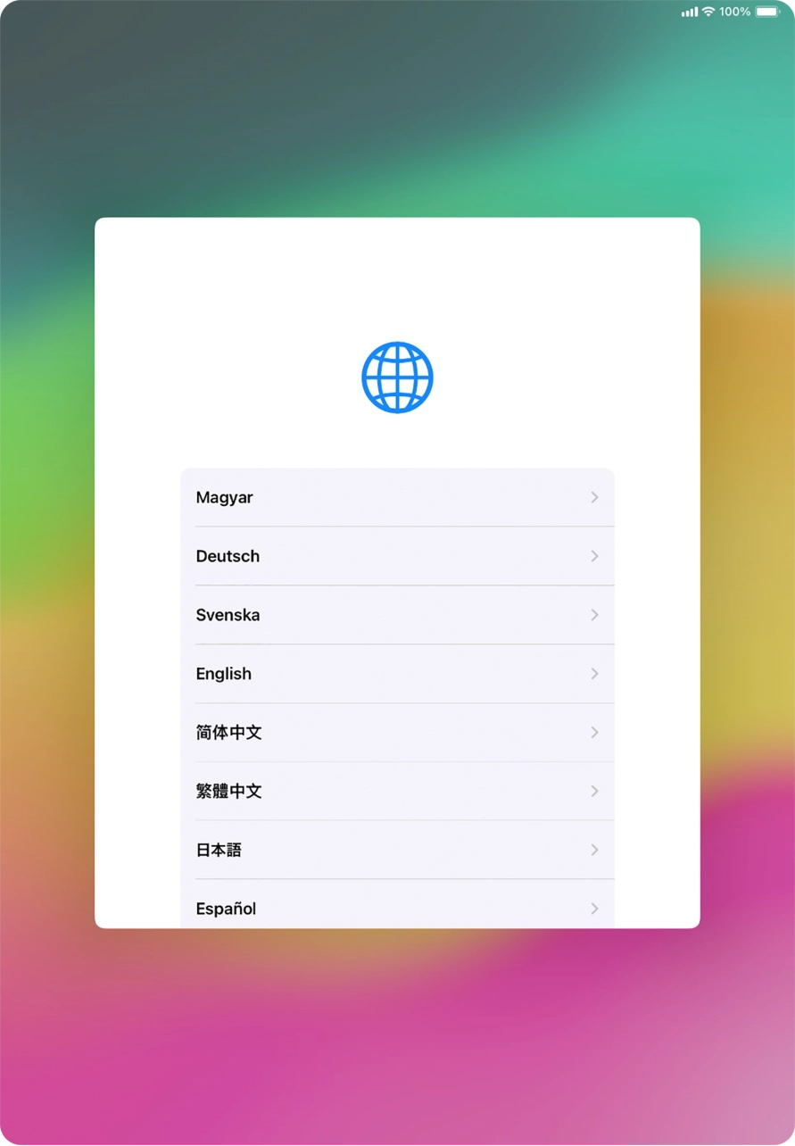 Válaszd ki a kívánt nyelvet.