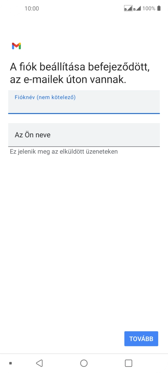 Kattints Az Ön neve mezőre, és írd be a kívánt küldőnevet.