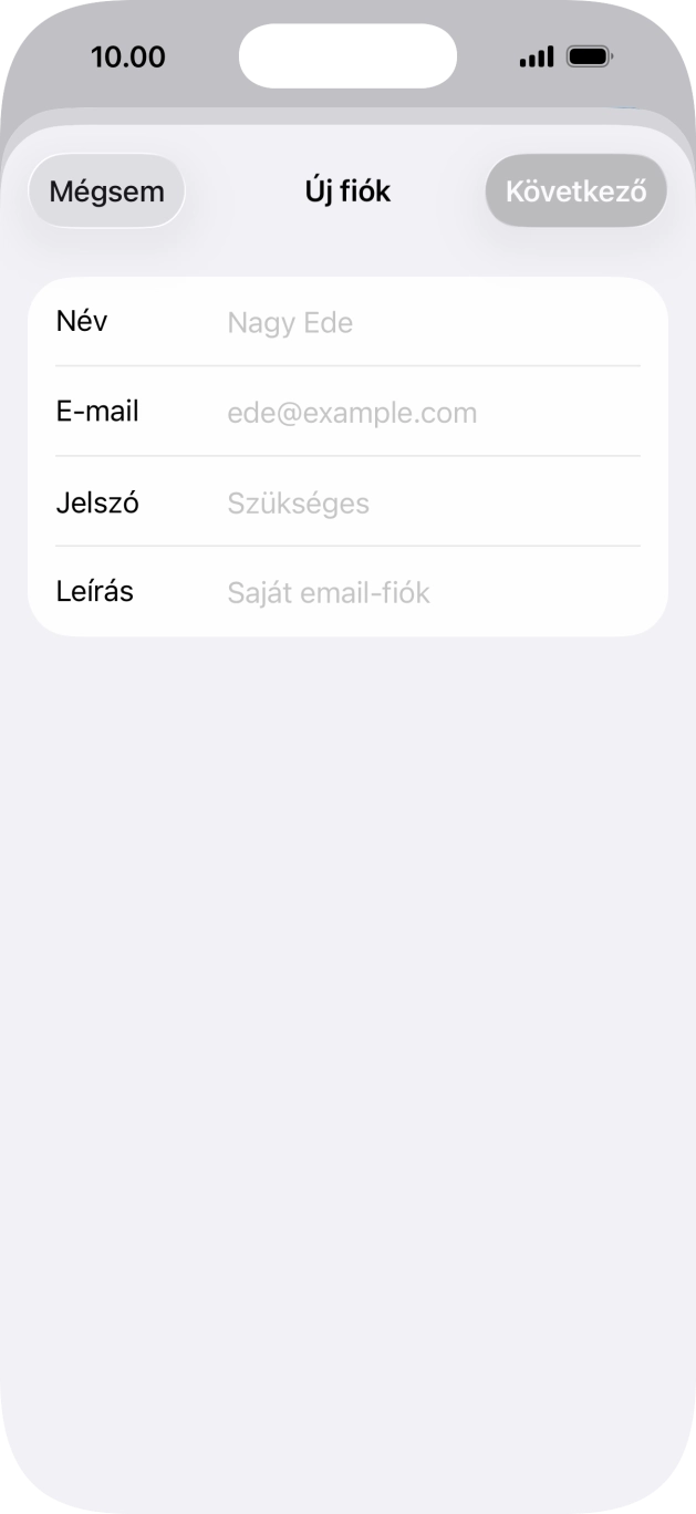 Kattints a Név mezőre, és írd be a kívánt küldőnevet.