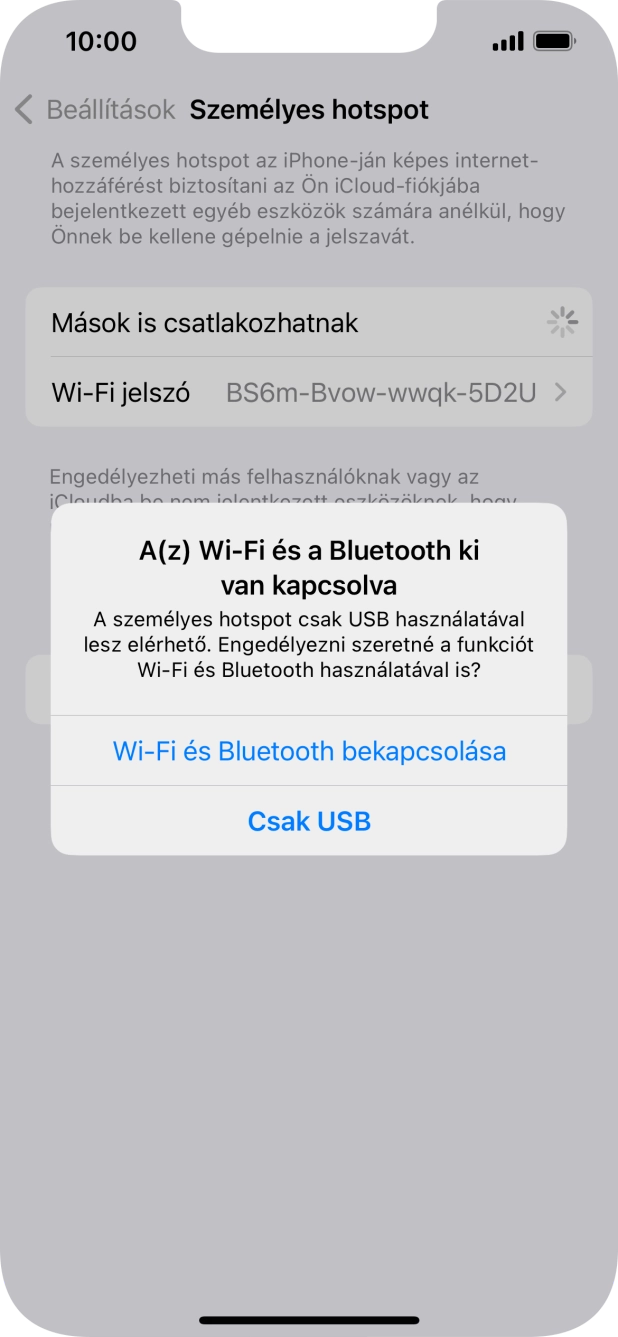 Amennyiben ki van kapcsolva a Wi-Fi, válaszd a Wi-Fi és Bluetooth bekapcsolása lehetőséget. Amennyiben ki van kapcsolva a Wi-Fi, válaszd a Wi-Fi és Bluetooth bekapcsolása lehetőséget.