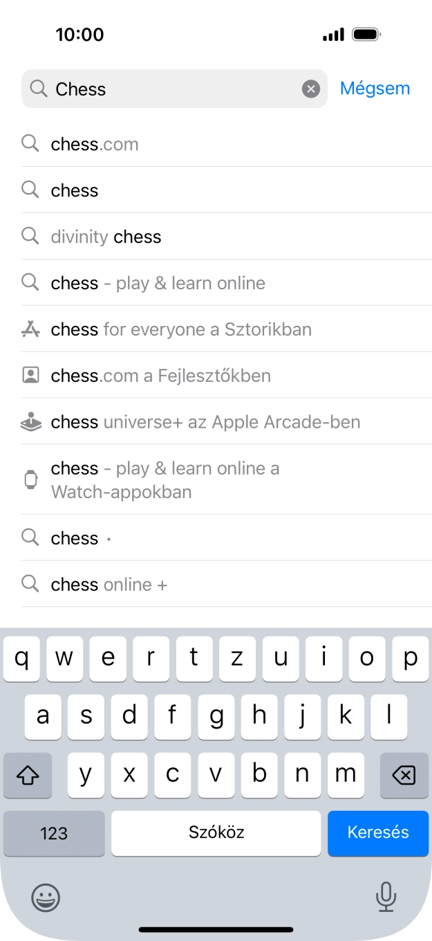 Válaszd a Keresés lehetőséget.