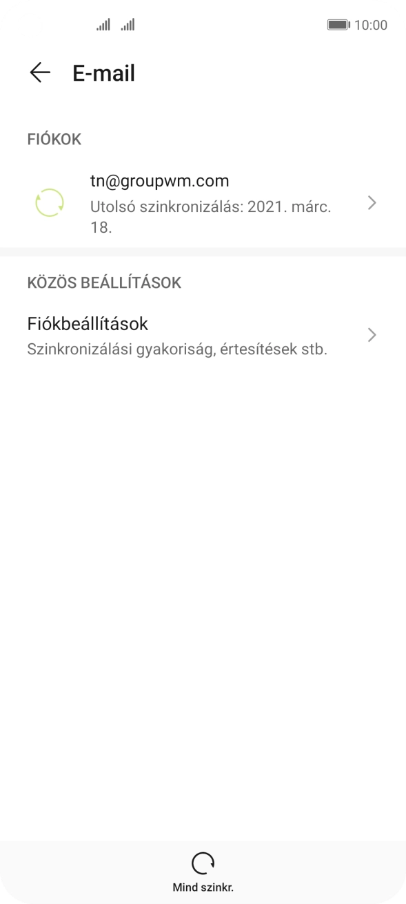 Válaszd a Fiókbeállítások lehetőséget.