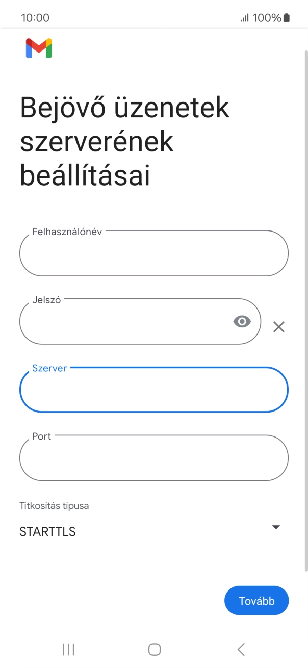 Kattints a „Port” alatti mezőre, és írd be a következőt: 993.