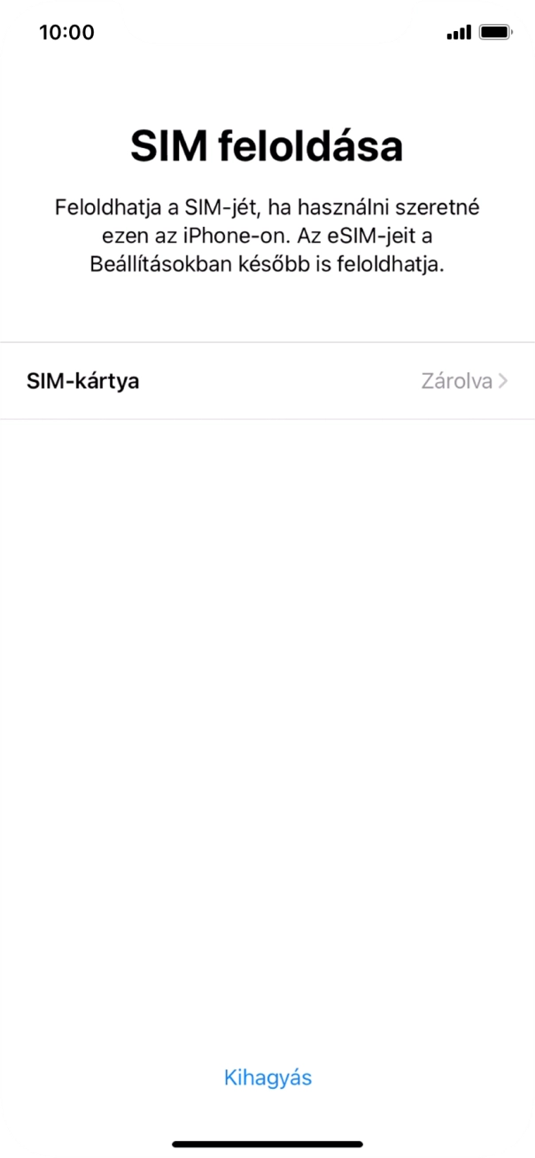 Válaszd a SIM-kártya lehetőséget.