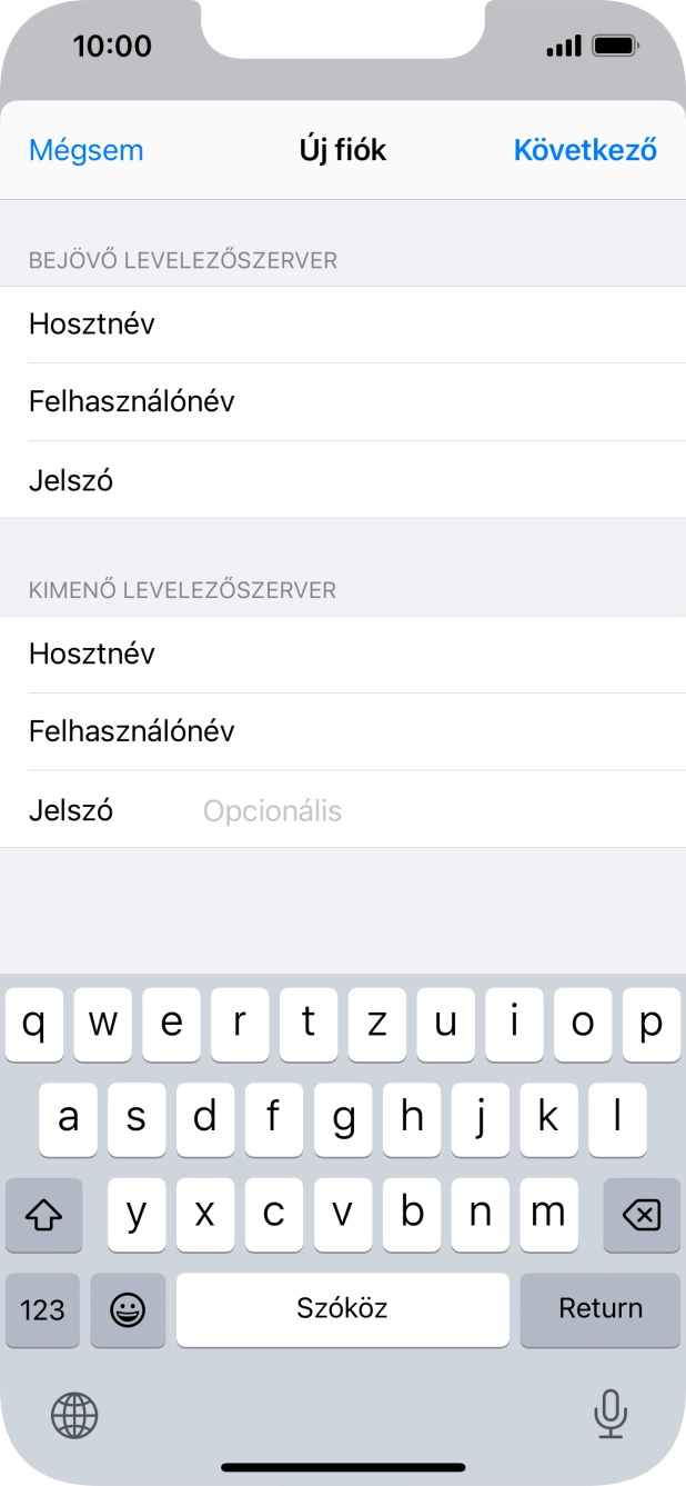 Kattints a Jelszó mezőre, és írd be az e-mail-fiókodhoz tartozó jelszót.