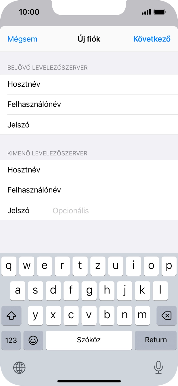 Kattints a Jelszó mezőre, és írd be az e-mail-fiókodhoz tartozó jelszót.
