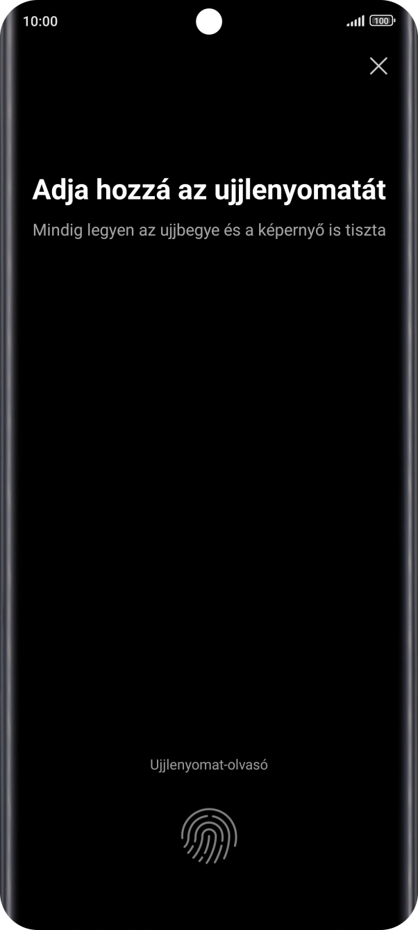 Kövesd a kijelzőn megjelenő utasításokat képernyőzár létrehozásához ujjlenyomattal.